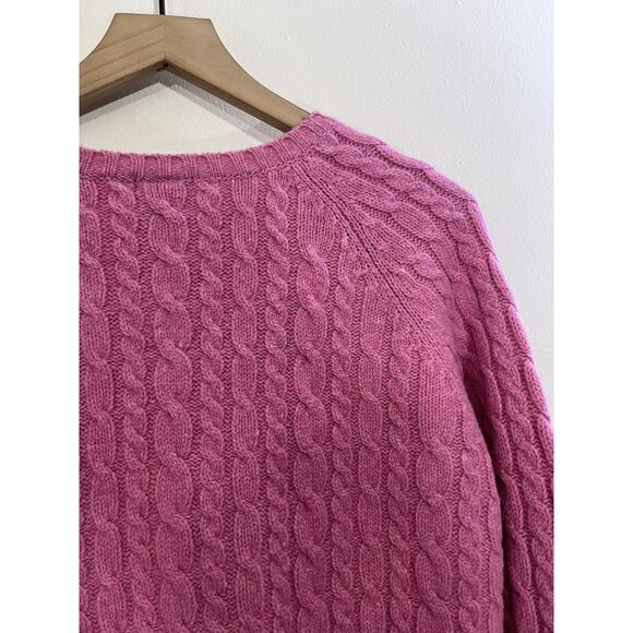 Vtg Y2K 90s Cable Knit Wool Academia Fisherman Sweater XL Preppy Cabincore Doll - Picture 11 of 14